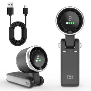 portable 3-in-1 Handheld turbo fan Foldable mini recargable fan personal cooling fan,3600mAh,USB Rechargeable Battery long-lasting,5 Gears wind,digital Display Electricity & Speed in Real Time, personal fan for Travel/Outdoor