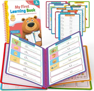Edulok First Learning Book Workbook,First Words,Learn to Read Write Trace Letter Number Shapes Colors,Classroom Preschool Learning Activities Workbook,Educational Sensory Autism Learning Materials