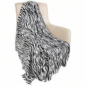 Zebra Print Soft Throw Blanket - Animal Print, Chic Style, Cloud Soft, Dreamy Fuzzy Lightweight Warm Elastic Breathable Cozy Blanket for Couch, Bed, All-Season Home Decor, Animal Print Blankets, Chic Style Blankets