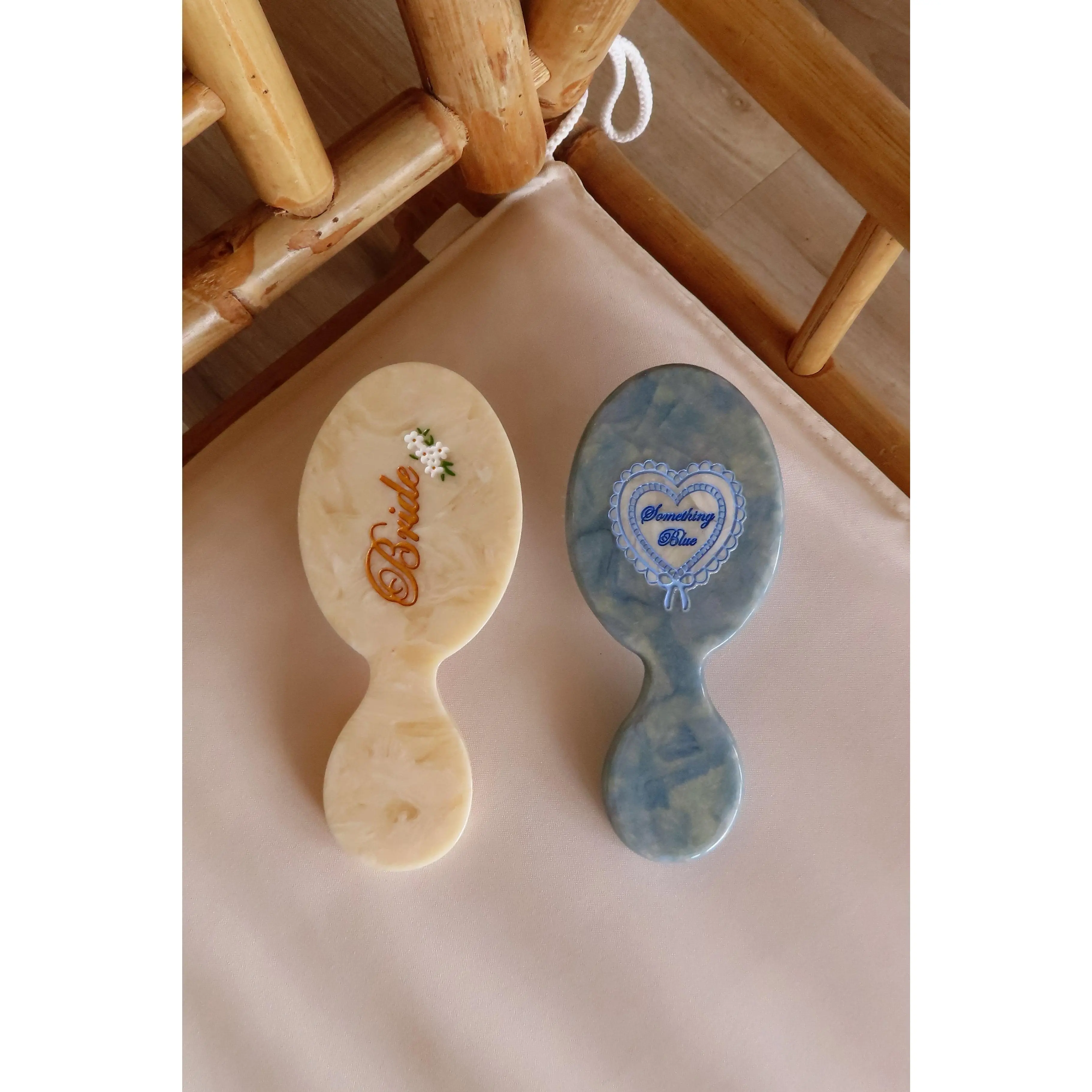 Hand-Painted Boar Bristle Travel Hair Brush, Detangling Hair Tool with Unique Look