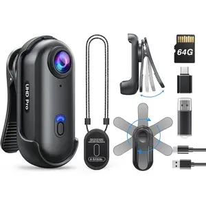 W4 Mini  Camera, Wearable Camera with 360?Rotatable Clip &  Clip, 120 Minutes for 1080P Recording, Easy to Use for Lecture, Traveling, Pet Walking and Outdoors Activities (64GB)