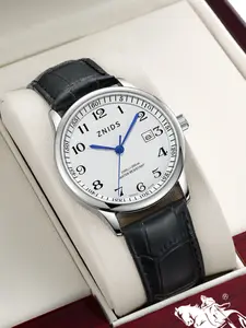 Men's Quartz Watch, Hip Hop Style Dial, Waterproof Shockproof, Leather Strap, Fashion Accessory, Streetwear Trend, Student Favorite, Fashionable Waterproof Watch