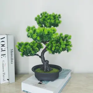 Chinese Artificial Pine Bonsai Tree Needle Tree 34cm/13.4in Evergreen Artificial Plant for Home or Party Decor, Ideal for Windowsill