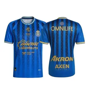2025/26 Chivas Away Soccer Jersey Blue Short Sleeve Football Shirt Fan Version No Number