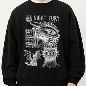 Night Fury Toothless Vintage Shirt, How To Train Your Dragons Movie Cute Sweatshirt Hoodie