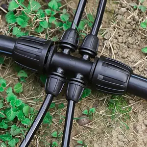 10pcs Plastic Lawn Irrigation Fittings, 0.315" ID-0.47" Od, Locking Barb T-Shirt Connectors, Universal Thread for Garden & Agriculture