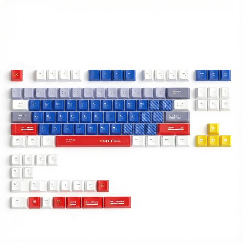 Victory 2 Gundam Keycaps, 109 Keys Cherry Pbt Material, Sublimation Design, High-Aesthetic for Mechanical Keyboard, Compatible with Made68 & Mad68