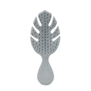 Brush Go Green Mini Detangler, Grey - Detangling Travel Hair Brush - Ultra-Soft IntelliFlex Bristles Glide Through Tangles & Gently Loosens Knots While Minimizing Pain, Split Ends & Breakage