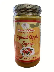 Elaine’s Edibles Homestyle Harvest Spiced Apple Syrup – 78% Real Fruit, Small Batch, Clean Label, Low Sugar, Allergen‑Free, Gourmet Syrup for Coffee, Baking, Pancakes & Cocktails, 12 oz