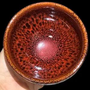 Jianzhan-Chinese Handmade Ceramic Tea Cup-Red Crystal Spot