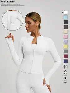 New Women's Light Blue Long Sleeve Quick-Dry Sports Jacket, All-Season Yoga Essential, Casual Wear, Running, Cycling, Gym