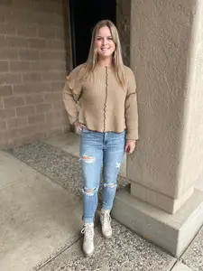 Olivia Judy Blue High Rise Cuffed Long Inseam Jean Size 1-24W