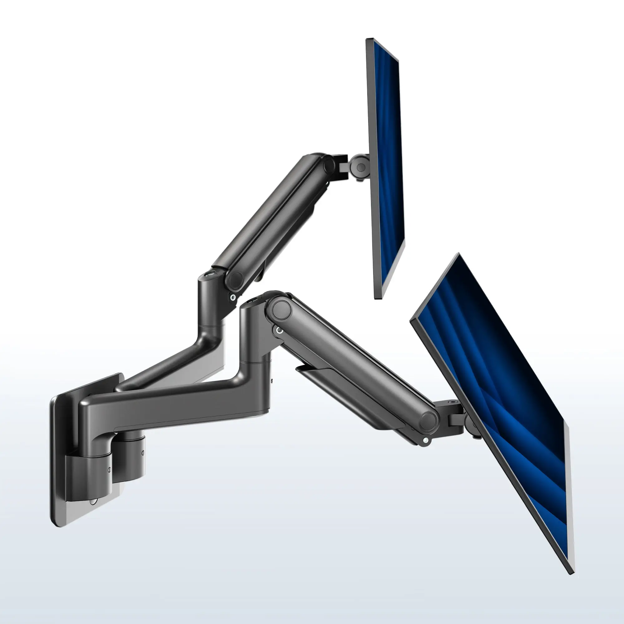 Premium Dual Arm Ultrawide Monitor Wall Mount for Office Furniture - Adjustable, Space-Saving, Stable, Fits Up to 45" Screens, Dual Monitor Arm Platforms & Stands, Adjustable Mount Platforms & Stands