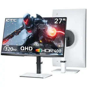 KTC 27" 2K Native 300Hz HDR400 Fast IPS White Gaming Monitor, QHD 2560*1440 Supports OC 320Hz, GTG of 1ms, 144% sRGB High Brightness 450cd/㎡, Low Blue Light, Flicker-Free, Original Rotatable Stand, VESA Wall Mount Compatible, H27E6