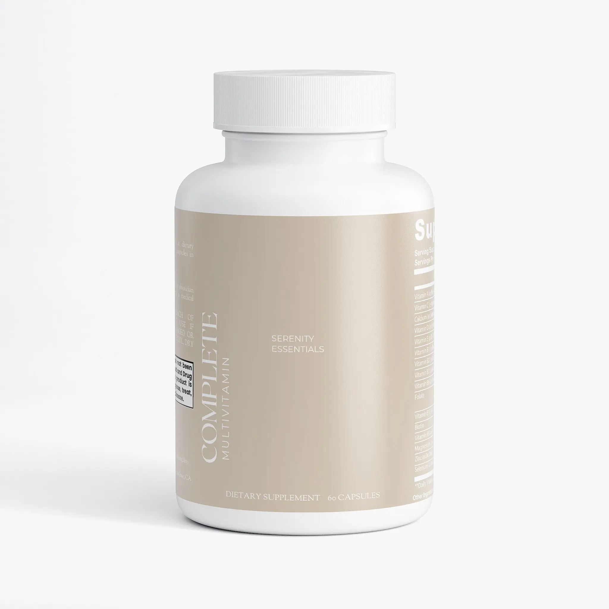 Dietary Zinc Multivitamin Supplement - 60 Capsules with Vitamin B Complex, Natural Antioxidants for Immune, Metabolic Support