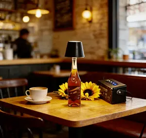 Camvse 2025Whiskey Bottle Lamp Wireless Light with Whiskey Bottle Cap Design Top Touch Control Metal Material 3-Color Adjustable Lighting USB Rechargeable for Bars Bar Counters Lounge Bars Western Restaurants Wineries Weddings Birthday Parties