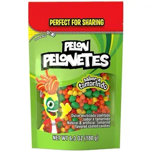 Pelon Pelonetes Candies Pouch Tamarind Perfect for Sharing Natural & Artificial Tamarindo Flavored Coated Candies 180g