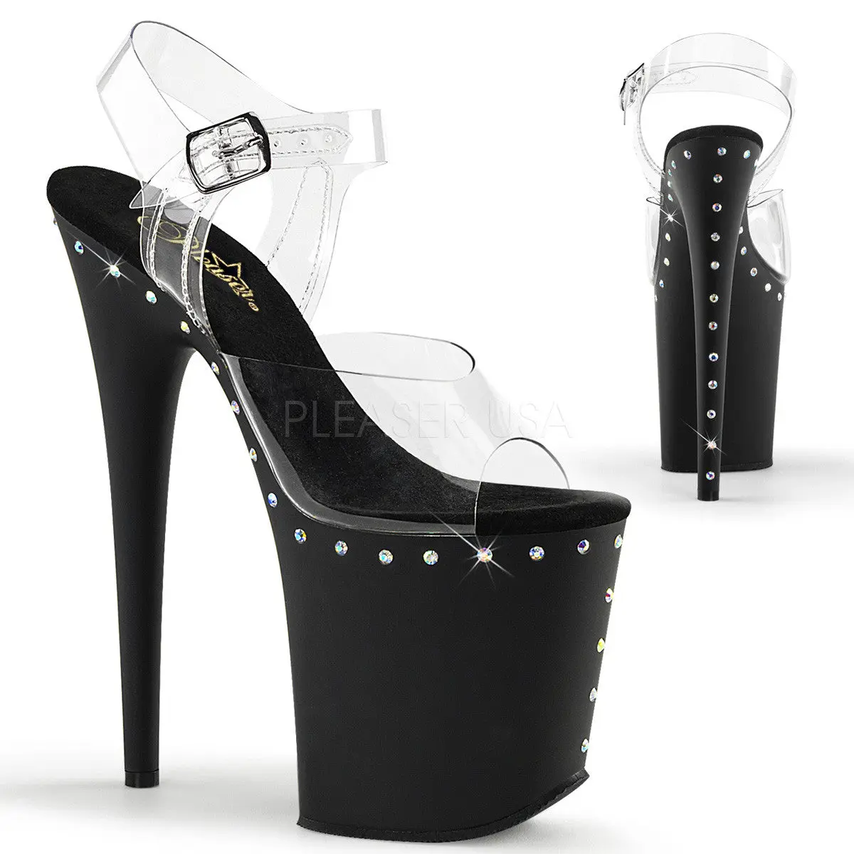 Women's Classy Elegant Fashion High Heel Sandals, 8 in Heel FLAMINGO-808ABLS Black Matte Shoe
