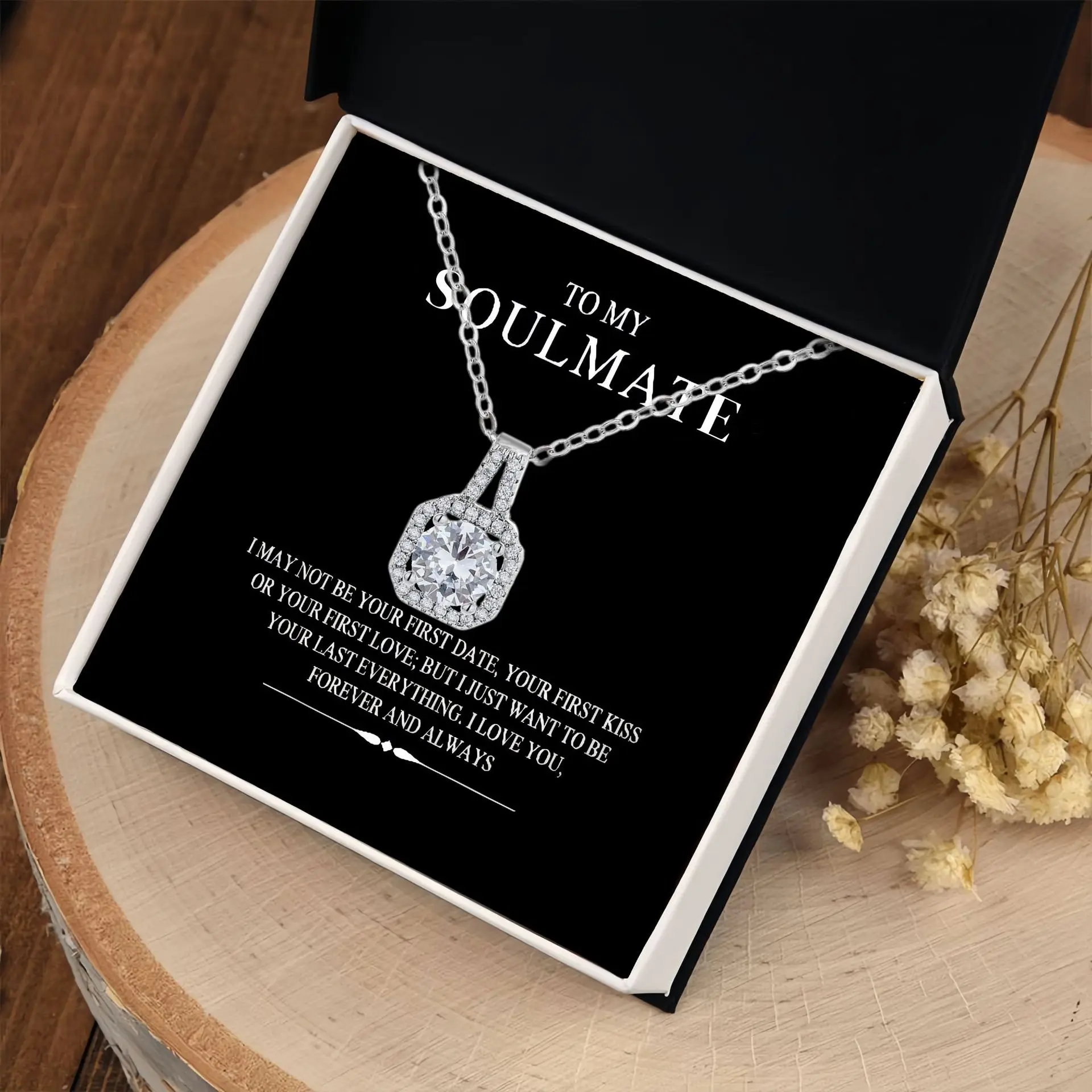 White gold necklace+flip black and white