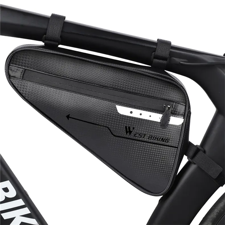 WEST BIKING Cycling 3L Rainproof Bicycle  Storage Triangle Bag Bike Accessories Portable Reflective Strip Triangle Bike Bag