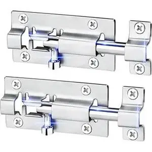 2 Pack Barrel Bolt Latch, 3 Inches Slide Latch Lock, Thickened Stainless Steel Sliding Locks for Door, Brushed Finish Sliding Bolt Lock Latches with 12PCS Screws