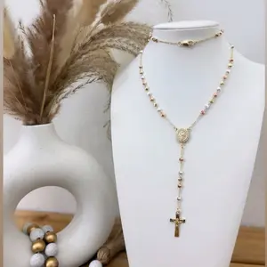 18k Gold-Plated Tri-Color San Juditas Rosary