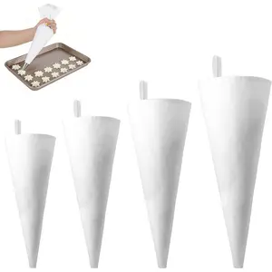 4 count  Pastry Piping Bags, 12, 14, 16, 18 Inch Professional Pastry Bag, Large Canvas Cake Decorating Bags Icing Piping Bag for Frosting, Icing, Cupcakes, Cookies