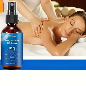 60ML Pure Magnesium Oil Spray, Alcohol-Free, Contains Glycerin & Tea Tree Essential Oil, Hydrating Massage, Suitable for All Skin Types