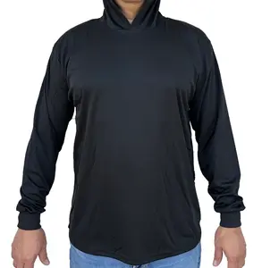 Hoodie Black High Visibility Shirt / Air Cooling Flow w/ UV Protection Menswear Sun