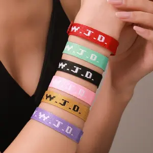 12/24 PcsWWJD Bracelets Webbing What Would Jesus Do Bracelet for Men Women Adjustable Christian Woven Wristbands Bulk Religious Jewelry