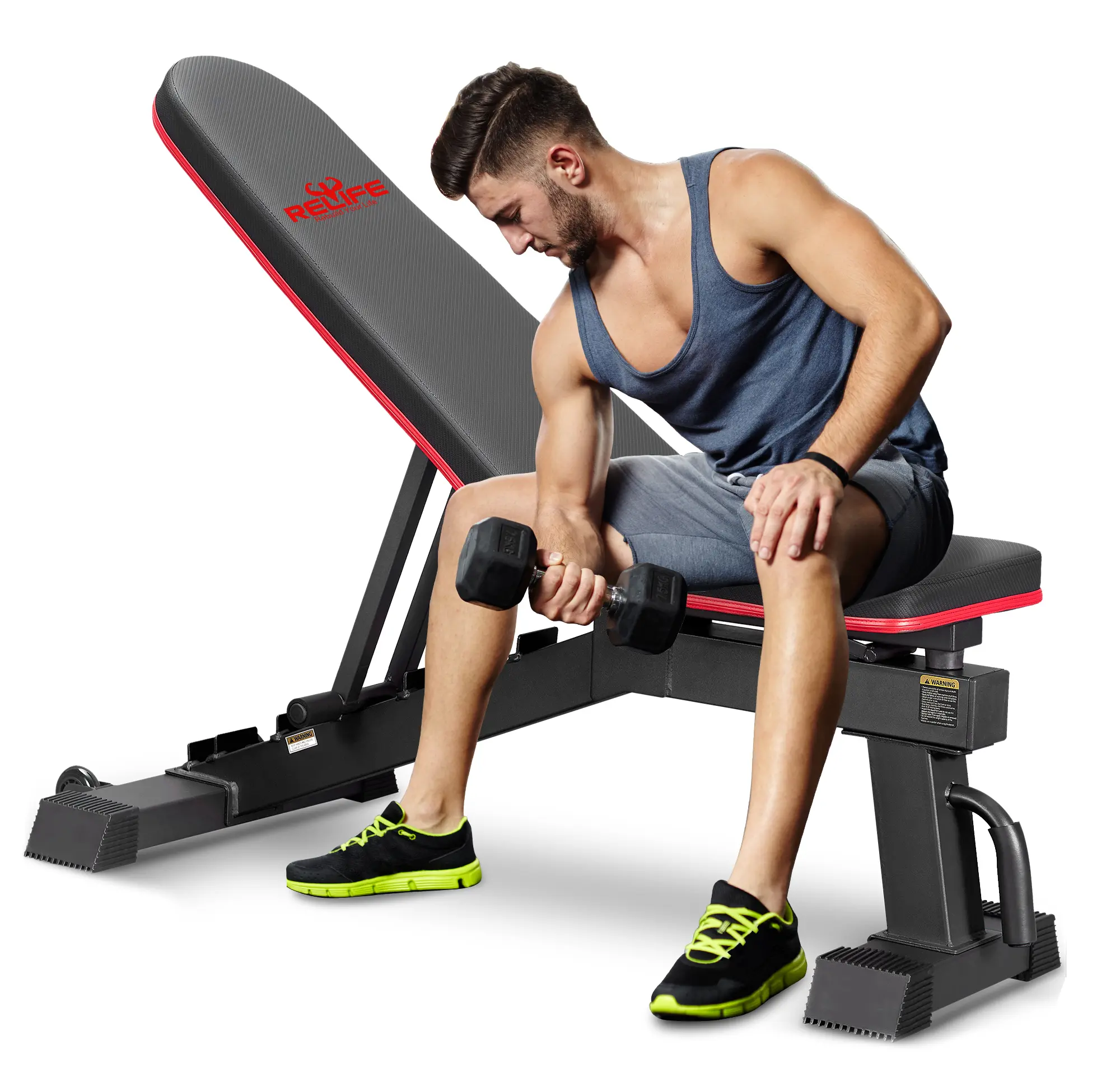 RELIFESPORTS Adjustable Weight Bench for Full Body Workout, Fast Folding 661LBS Weight Bench for Versatile Workouts and Workout Bench for Home Gym summerwins
