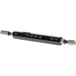 SPI Plug Thread Gage: 1/4-28 Thread, 3B Class, Double End, Go & No Go Handle Included 34-378-0