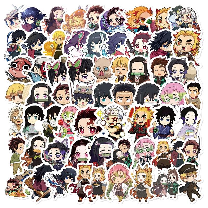 74 Pcs Demon Slayer Anime Stickers, Perfect for Phone Cases, Laptops, Skateboards, DIY Crafts, Customizable Gear