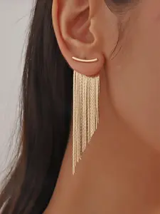 1pair Women's Sparkling Bohemian Vintage Exaggerated Fashionable Earrings, Irregular Fringe Pendant, Layered Leaf Design, Luxury Party Wedding Daily Wear ，The Best Gift for Mother's Day