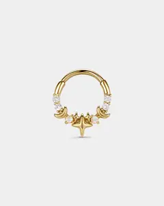 Celestial Star & Moon CZ Segment Septum Ring Celestial Star & Moon CZ Segment Septum Ring