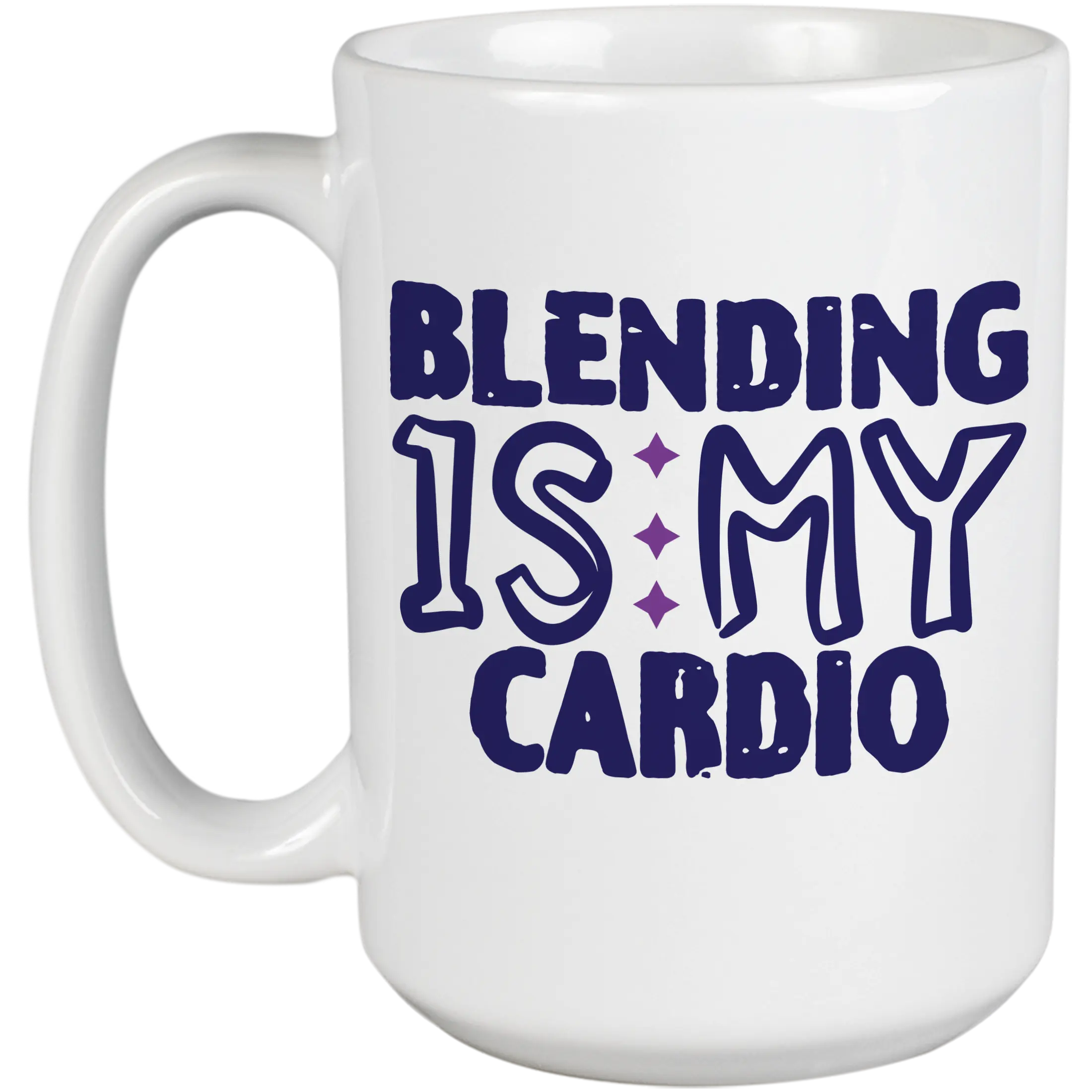 Blending Is My Cardio, Exercise or Work Out Humor Quote - Beauty Themed Merch for Makeup Artist or Cosmetologist, Gift for Makeup Lovers & Beauticians, White Mug 15oz