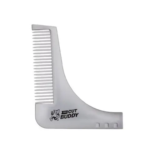 the cut buddy Beard Bro Beard Shaping Tool - Symmetric Facial Hair Stencil for Perfect Neckline & Cheek Line, Tapered Edge for Razor or Clippers, Made in USA, Beard Styling & Grooming Tool (4 x 4 in)