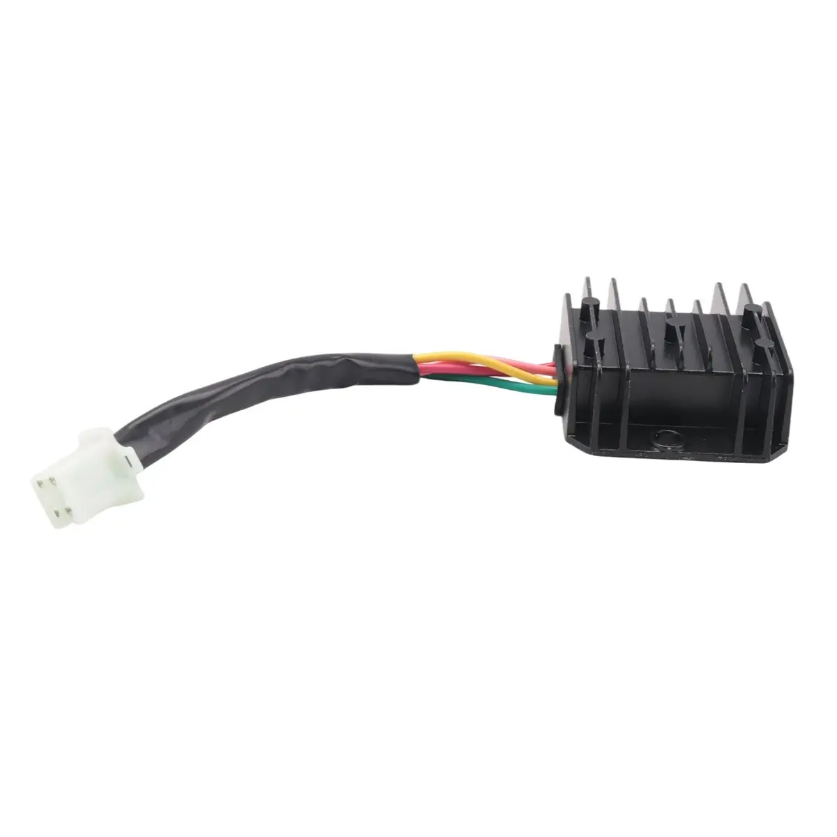 1x 4-Wire 12V DC Plastic Universal Full Wave Voltage Regulator Rectifier - 0-4A, 110Watt, for Motorbikes, Scooters, Quads, Carburetor-Based Fuel System Models - Household Appliance DC Power Supply Part, 1X 4 Wire Regulator Rectifier