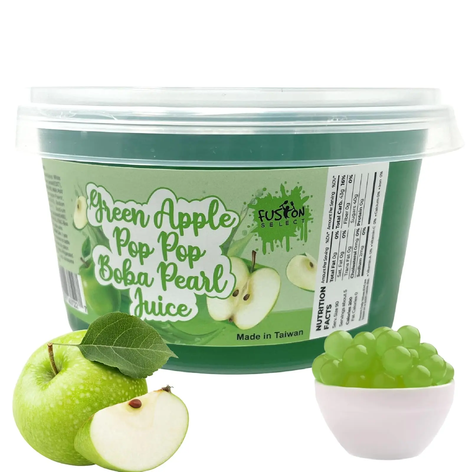 Fusion Select Green Apple Boba Bursting Bobaz Popping Bobaz Pearls Fruit Tea Snack Toppings