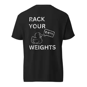 Rack Your Weights Men's & Women's Unisex Funny Gym Pump Cover T-Shirt Cotton