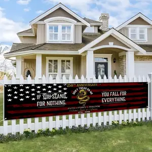 Don’t Tread On Me 250th Anniversary Banner, Patriotic Gadsden Snake American Flag 1776-2026, Faith Family Freedom USA Outdoor Yard Decor, Independence Celebration Sign
