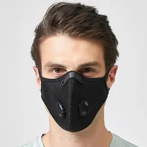 Cycling mask, male and female double breathing valve, protective mask, anti-gasket with nose bridge clip 3 layers of water washing