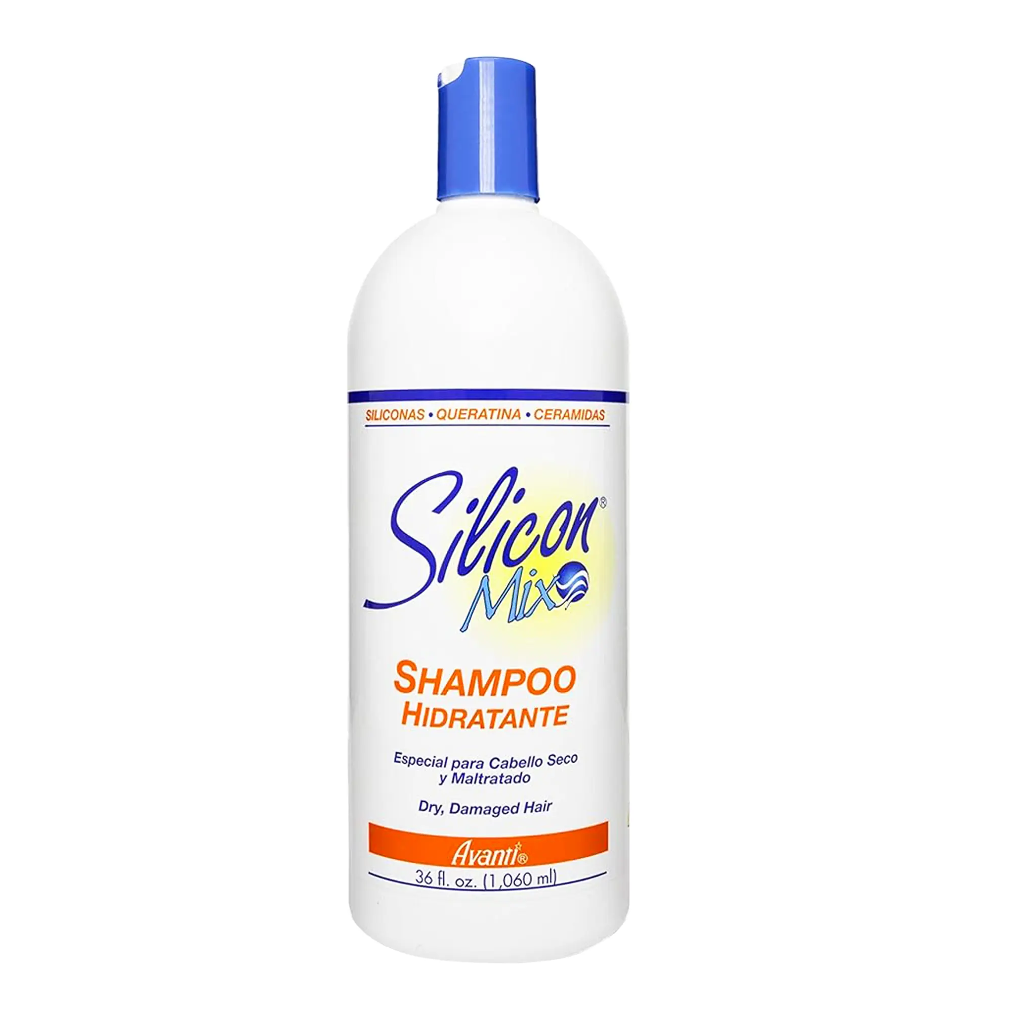 Avanti Silicon Mix Haircare Liquid Cleanser - 36oz Strengthening Shampoo for Dry Damaged Hair with Silicones, Keratin, Ceramides to Soften and Boost Shine