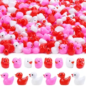 Mini Resin Duck Figurines, Valentine's Day Decorations, Cute Cartoon Ducks, Home Decoration, Wedding & Garden Ornaments, Exterior Decorative Statues, Resin Figure