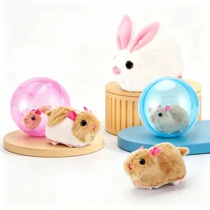 Interactive Rolling Animal Toy Ball, Smart Rabbit Squirrel Rotating Plush Toy, Ideal Gift for Kids Aged 3+, Indoor Outdoor Play, Bunny