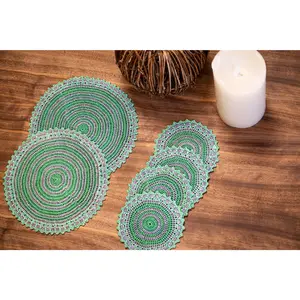 Green Canopy Crochet Coasters