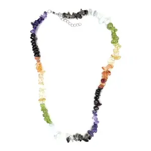 Chakra Chip Choker, 7 Chakras Crystal Chip Necklace, Beaded Necklace, Women and Girls Necklace All Ages