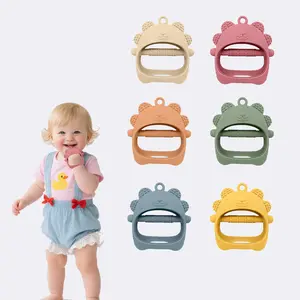 Baby Teething Toys BPA-Free Teether Mitten with Soft Texture Infant Chew Toys for Sensory Exploration & Teething Itch Relief (Silicone)
