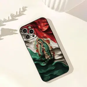 Guadalupe Pattern Phone Case, 1 Count Anti-drop Phone Protective Case, Total Protective Shockproof Phone Cover for iPhone 11 12 13 14 15 16 Series