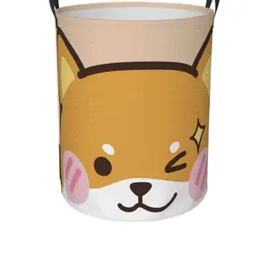 Kawaii Shiba Inu Cute Dog Collapsible Large Laundry Basket with Handle Waterproof Fabric